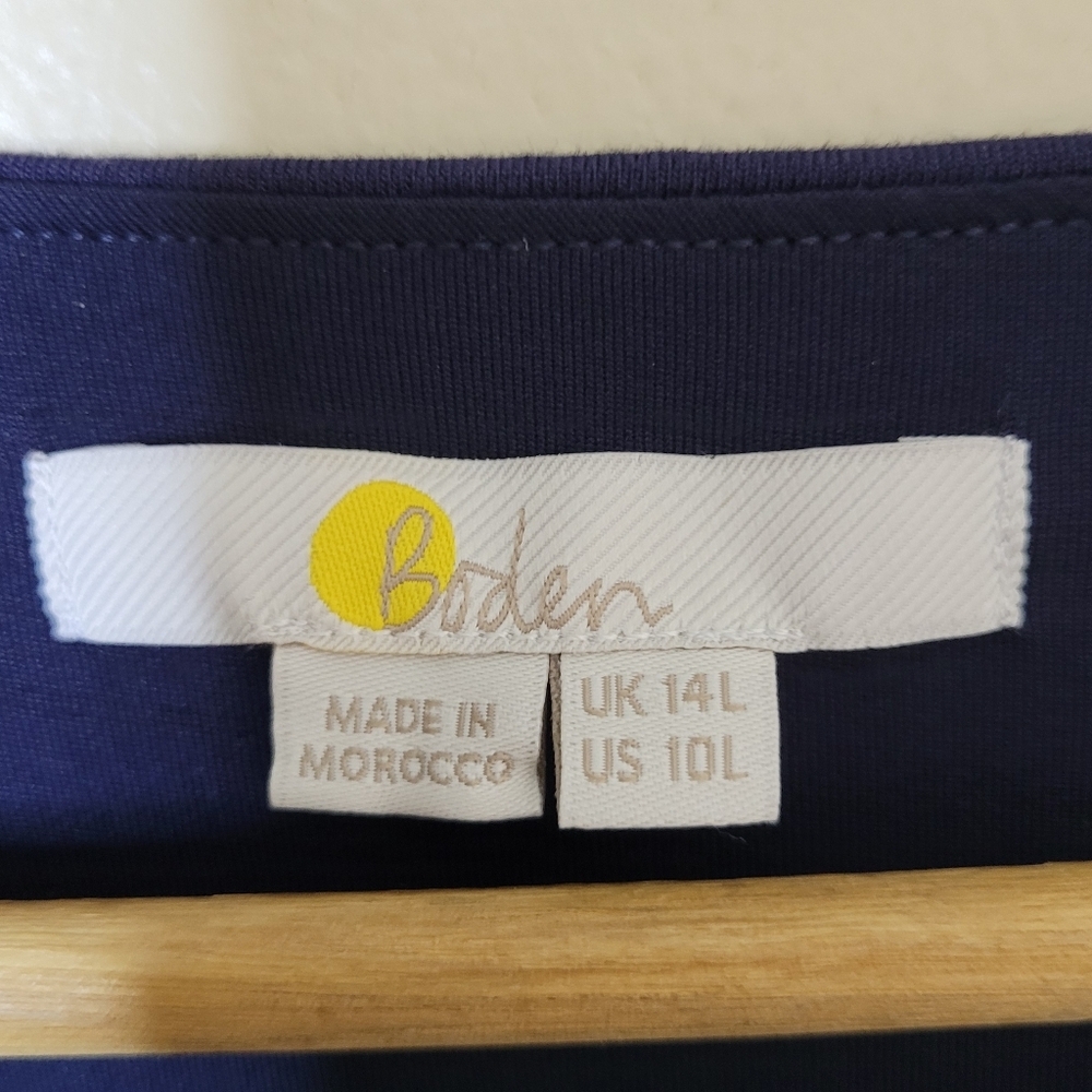 Boden Jersey Knit Navy Blue Midi Dress Size 10 - Picture 5 of 7